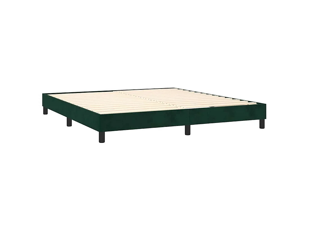 Boxspring met matras fluweel donkergroen 180x200 cm