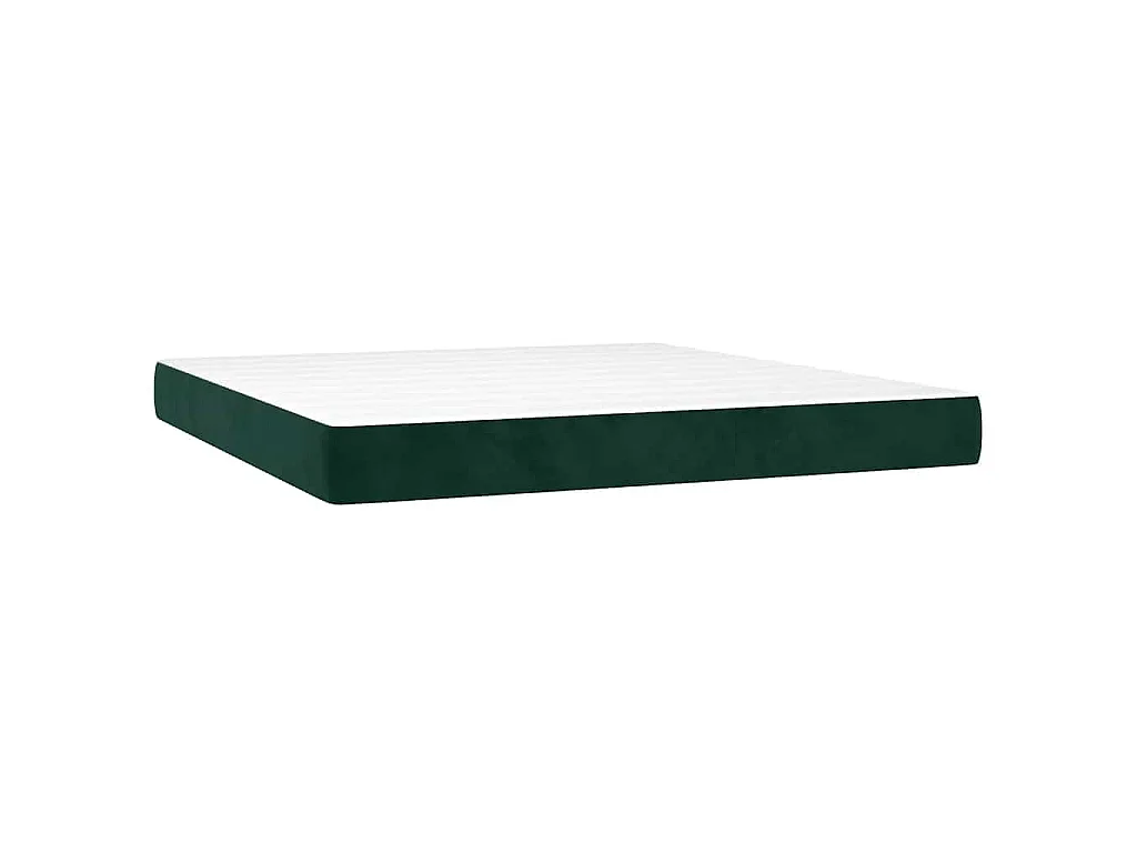 Boxspring met matras fluweel donkergroen 180x200 cm