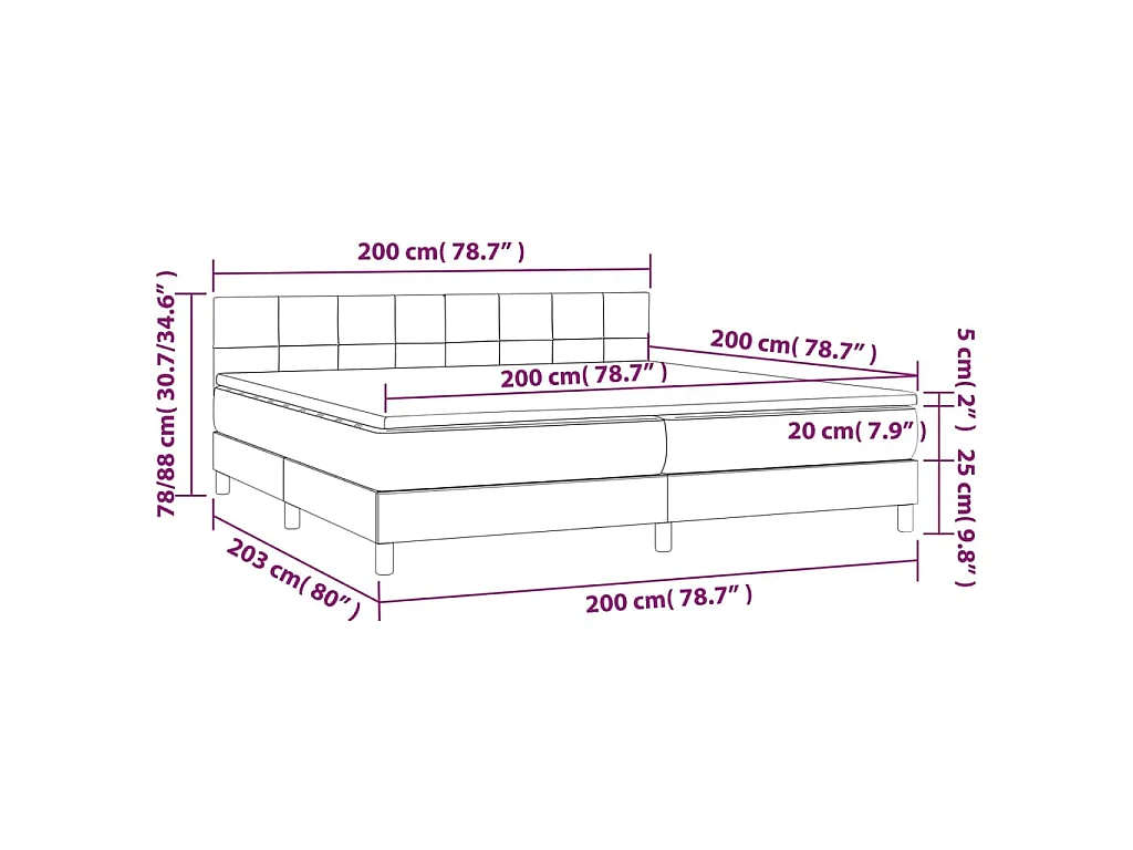 Boxspringbett mit Matratze Rosa 200x200 cm Samt