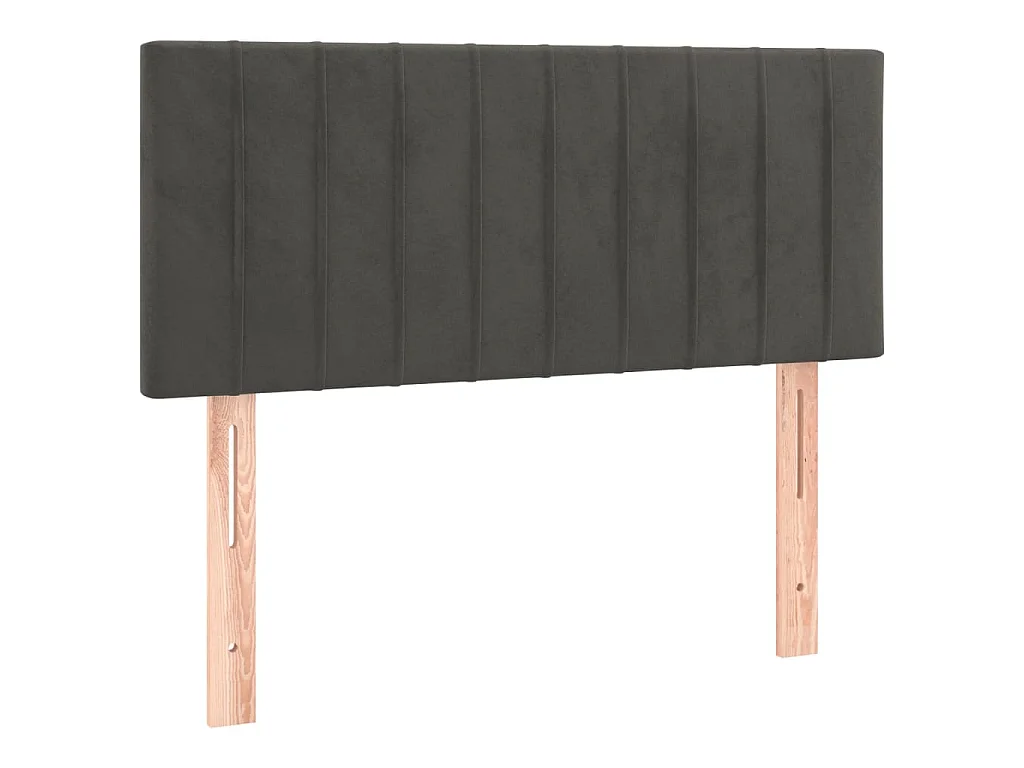 Cama com molas/colchão 90x190 cm veludo cinza-escuro