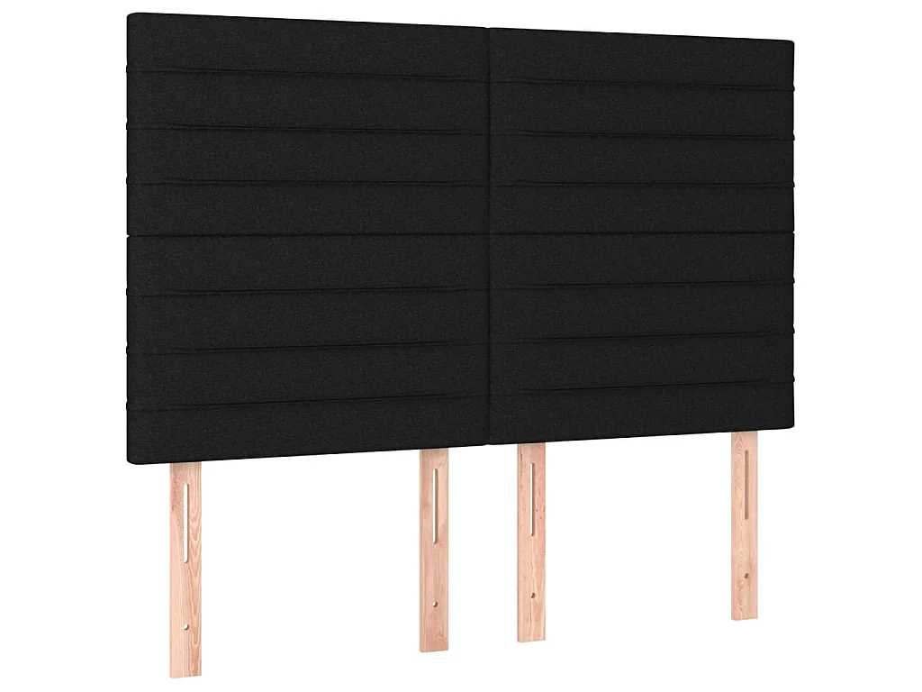 Sommier à lattes de lit avec matelas Noir 140x200 cm Tissu