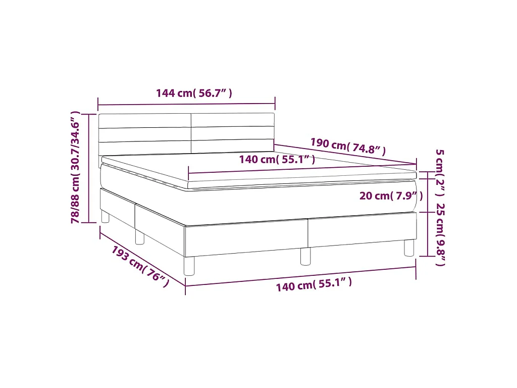 Boxspring met matras fluweel zwart 140x190 cm