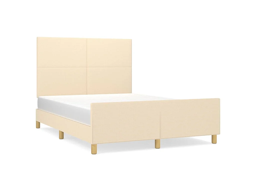 Bedframe zonder matras stof crèmekleurig 140x200 cm