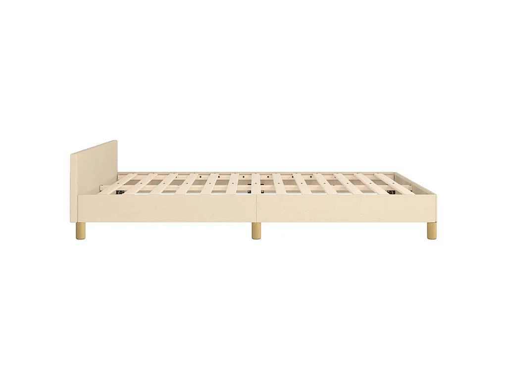 Cadre de lit sans matelas crème 140x200 cm tissu