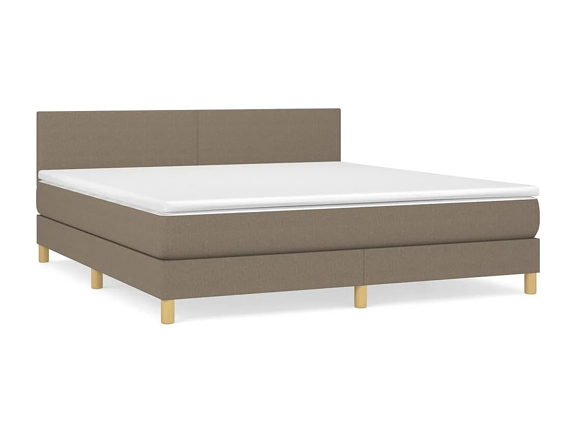 Sommier à lattes de lit avec matelas Taupe 180x200 cm Tissu