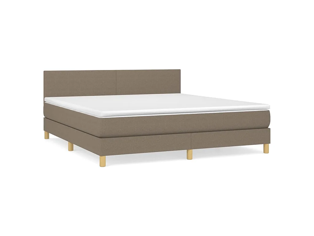 Boxspring Taupe 180x200 cm z Materacem Kieszeniowym i Topperem