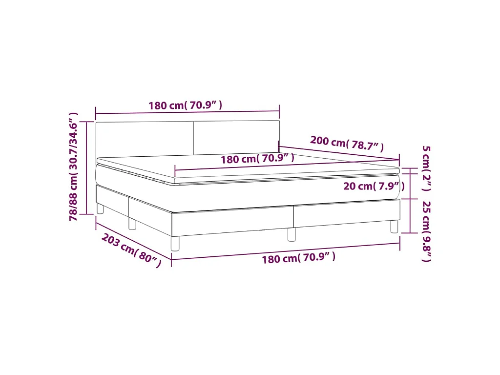 Boxspring Taupe 180x200 cm z Materacem Kieszeniowym i Topperem