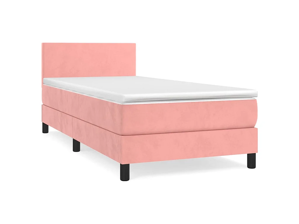 Boxspringbett mit Matratze Rosa 90x190 cm Samt