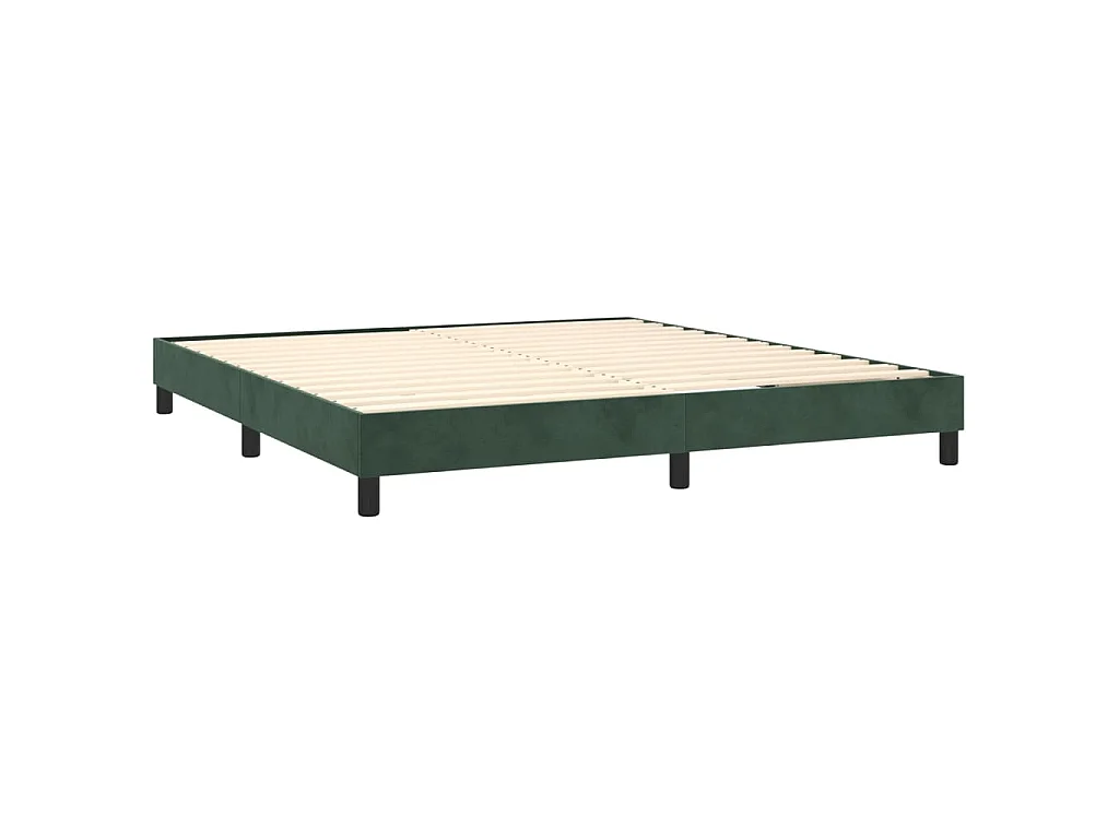 Cama com molas/colchão 180x200 cm veludo verde-escuro