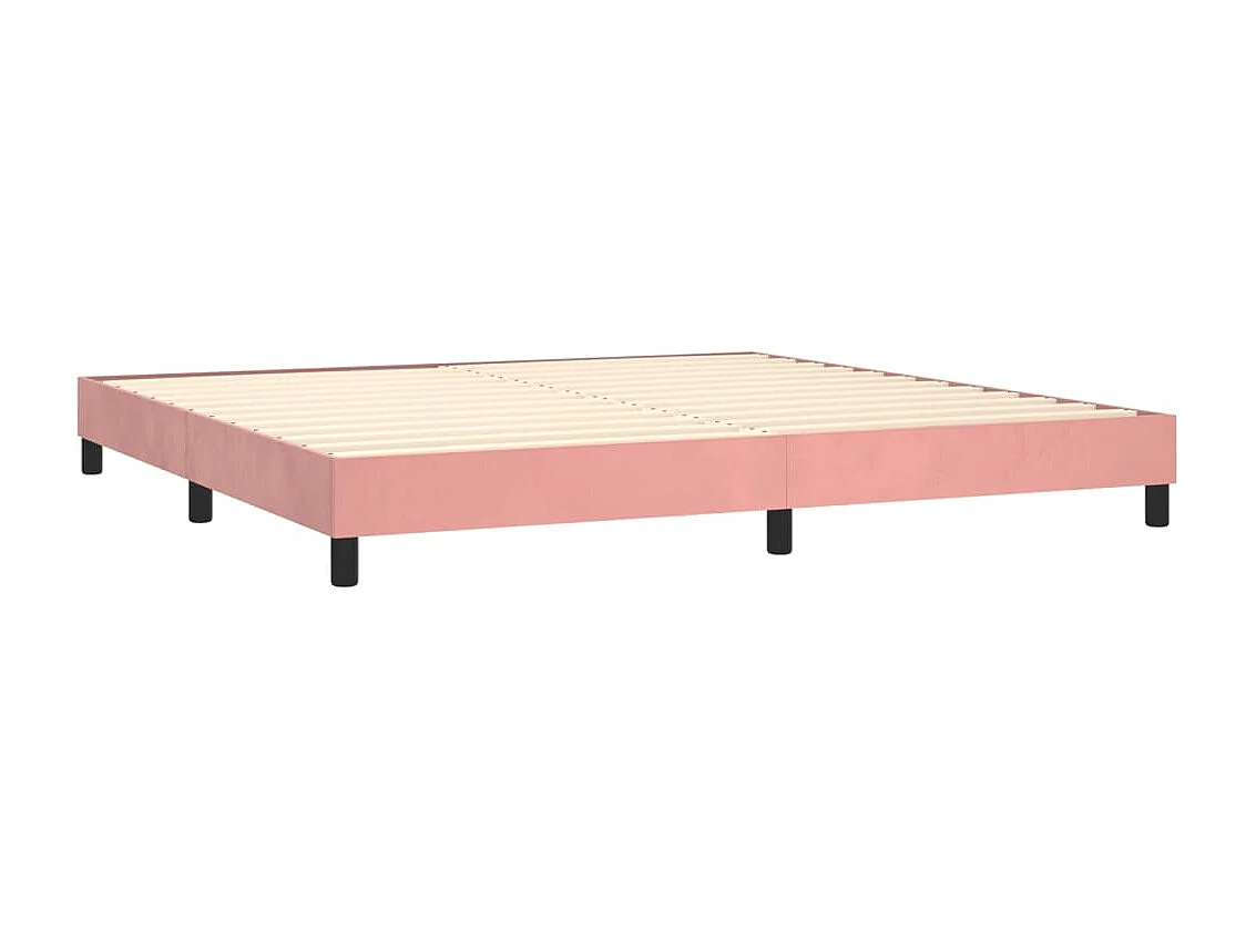 Cama box spring con colchón terciopelo rosa 200x200 cm