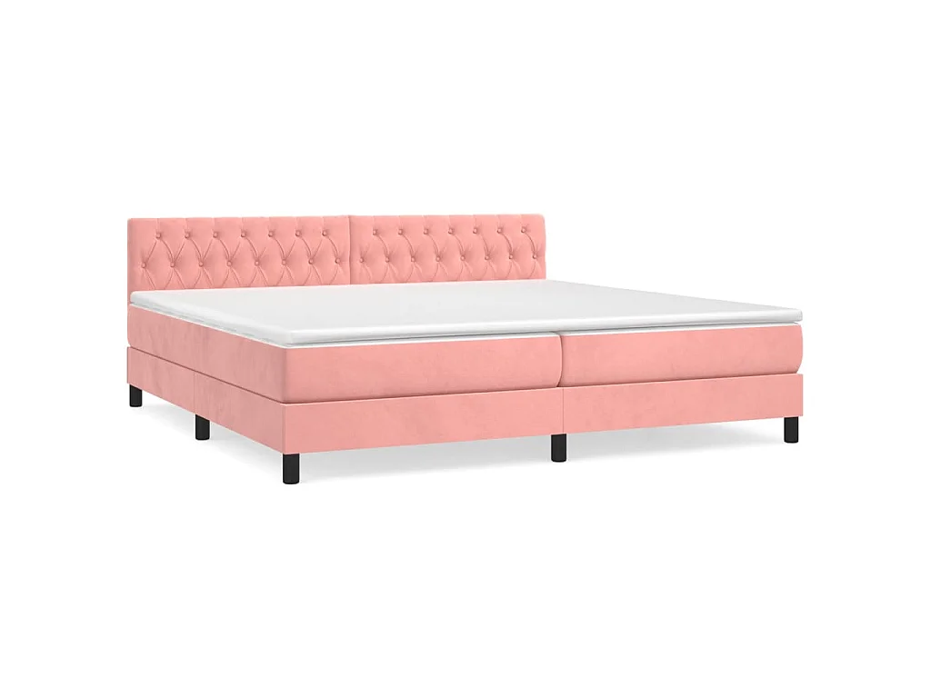 Sommier à lattes de lit avec matelas Rose 200x200 cm Velours