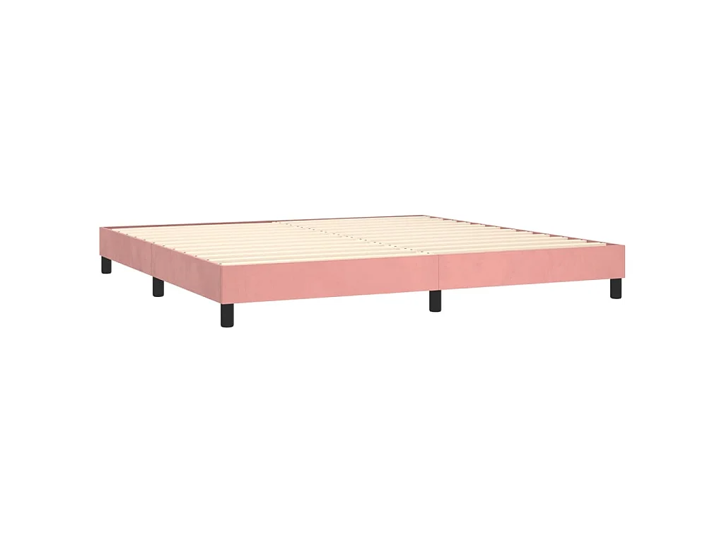 Sommier à lattes de lit avec matelas Rose 200x200 cm Velours