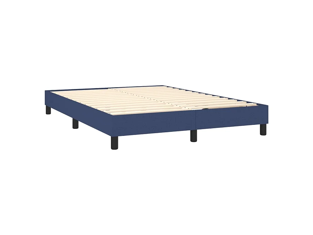 Boxspring met matras en LED stof blauw 140x200 cm