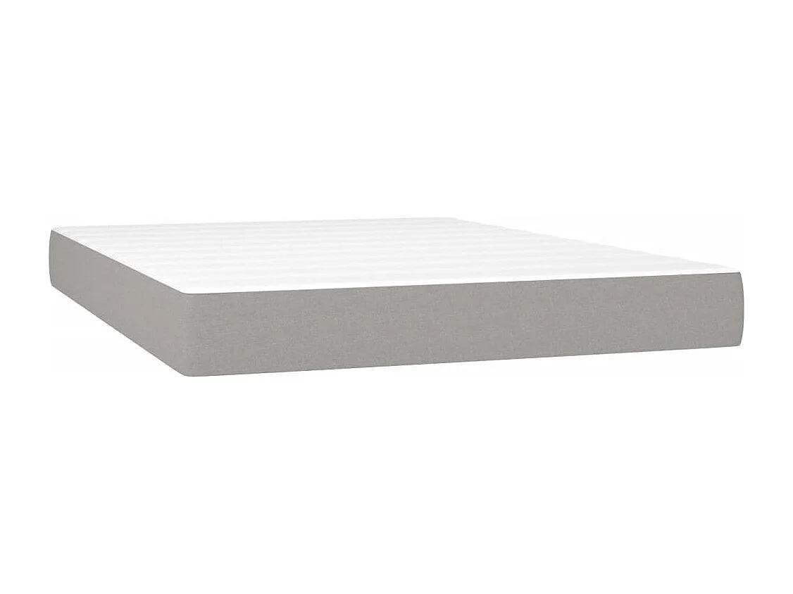 Boxspring met matras en LED stof lichtgrijs 140x190 cm