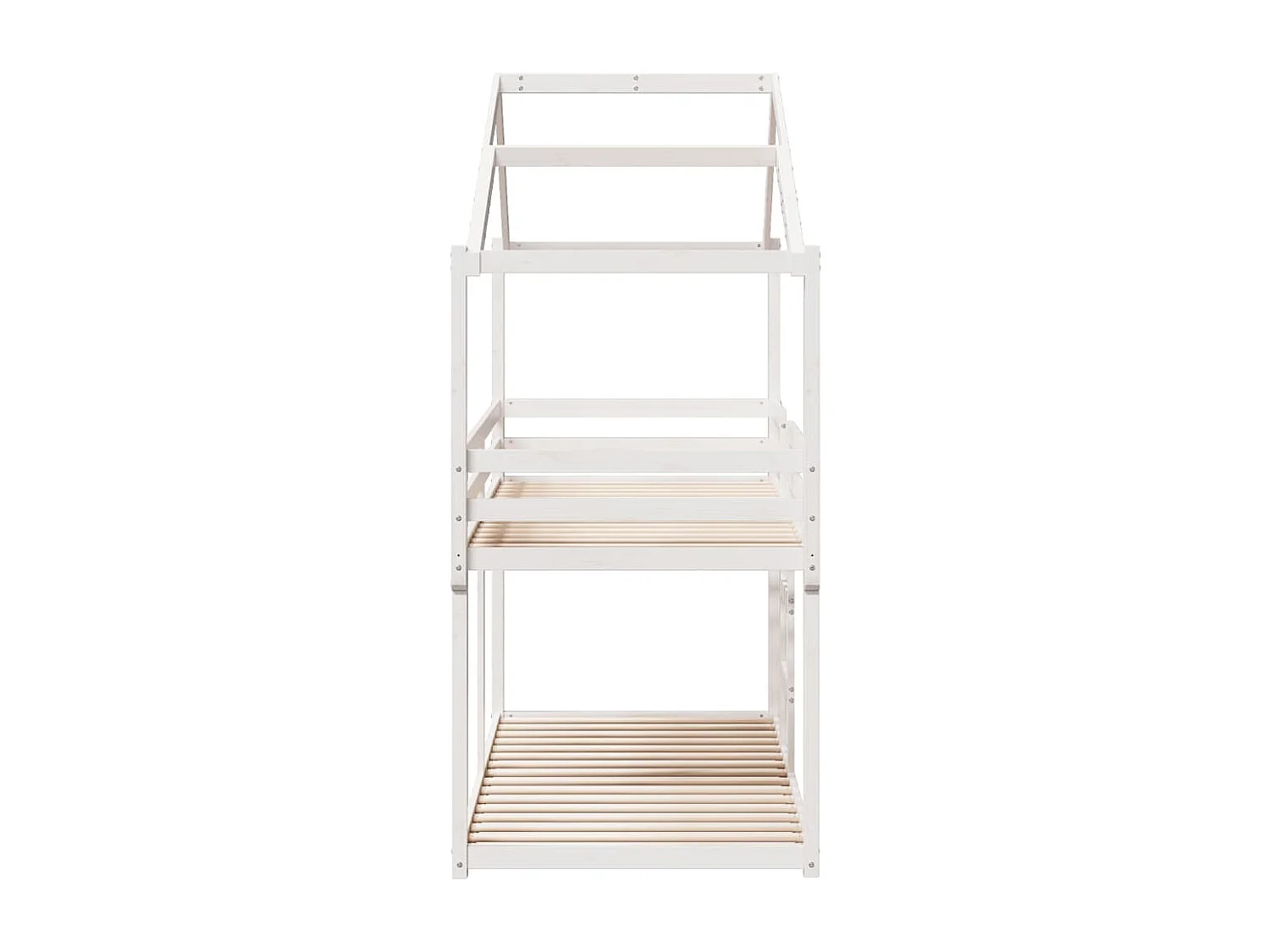 Lit superposé sans matelas blanc 80x200 cm bois de pin massif