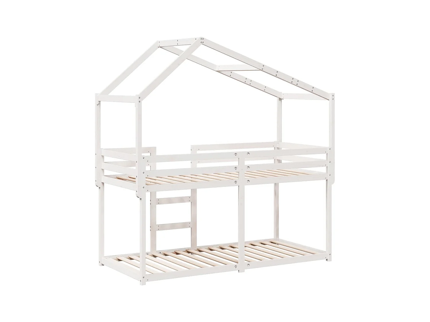 Lit superposé sans matelas blanc 80x200 cm bois de pin massif