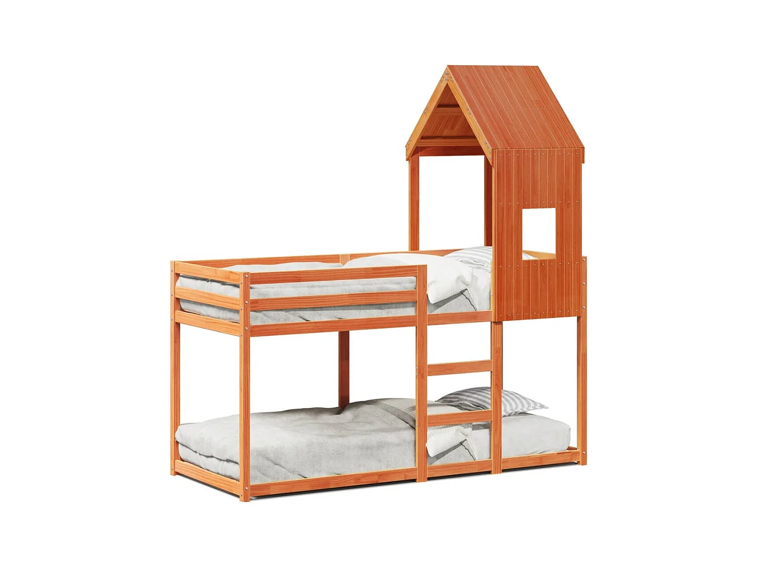 Lit superposé sans matelas cire marron 90x200 cm pin massif