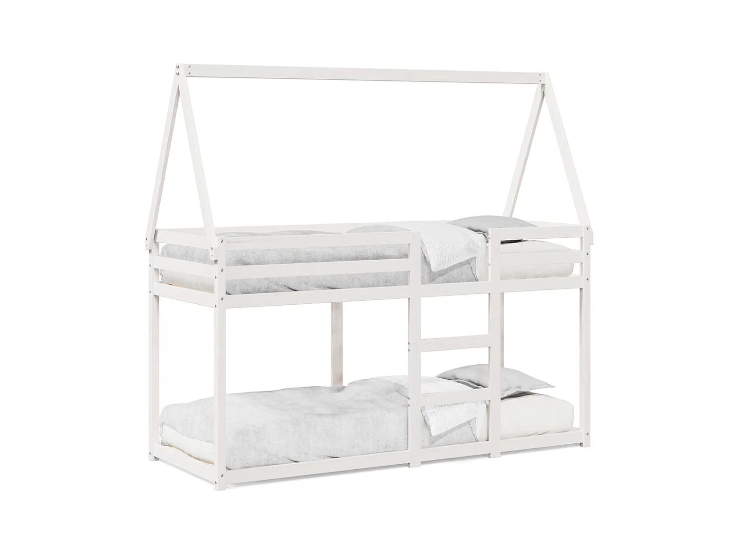 Lit superposé sans matelas blanc 90x200 cm bois de pin massif