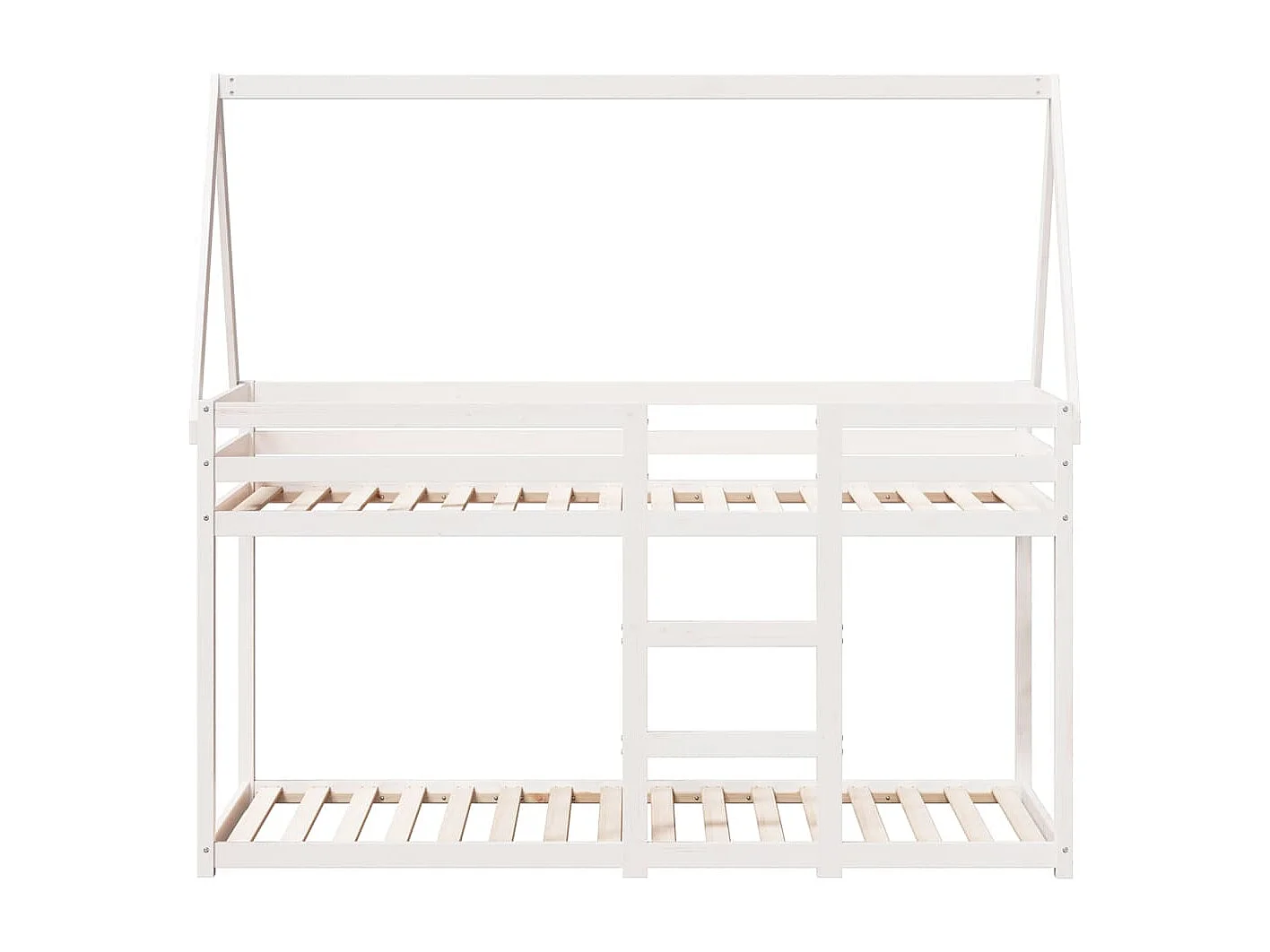 Lit superposé sans matelas blanc 90x200 cm bois de pin massif