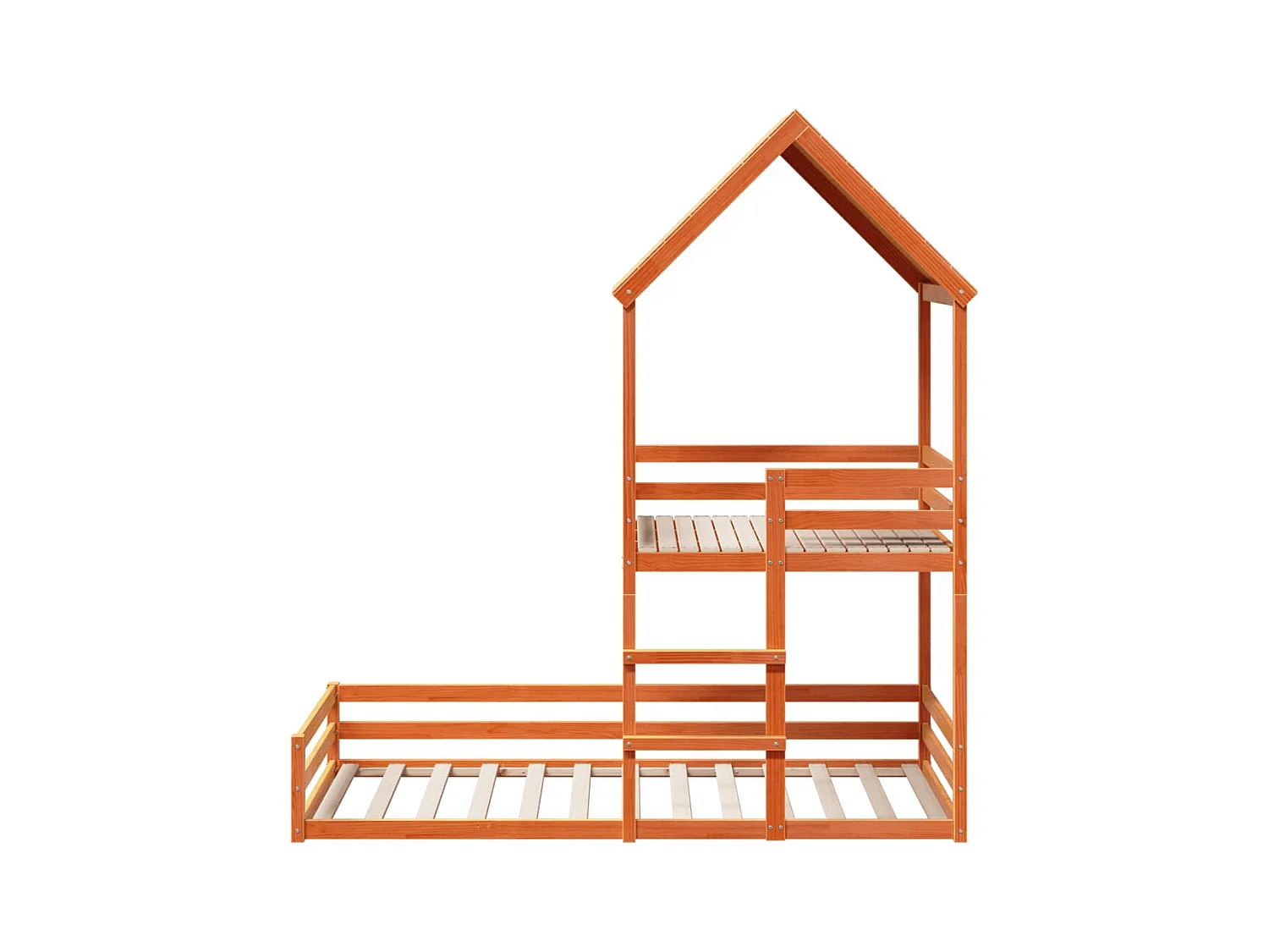 Lit superposé sans matelas cire marron 90x200 cm pin massif