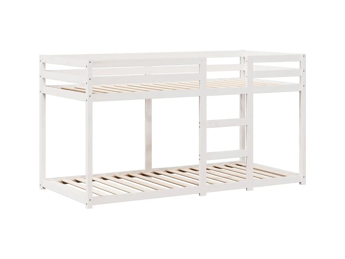 Lit superposé sans matelas blanc 90x200 cm bois de pin massif
