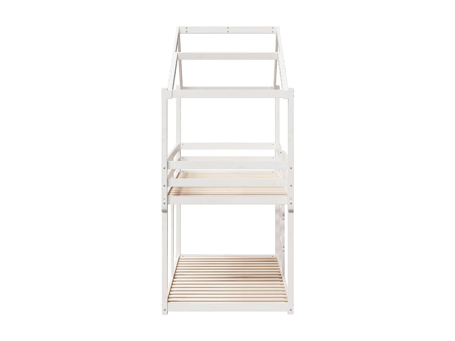Lit superposé sans matelas blanc 90x200 cm bois de pin massif
