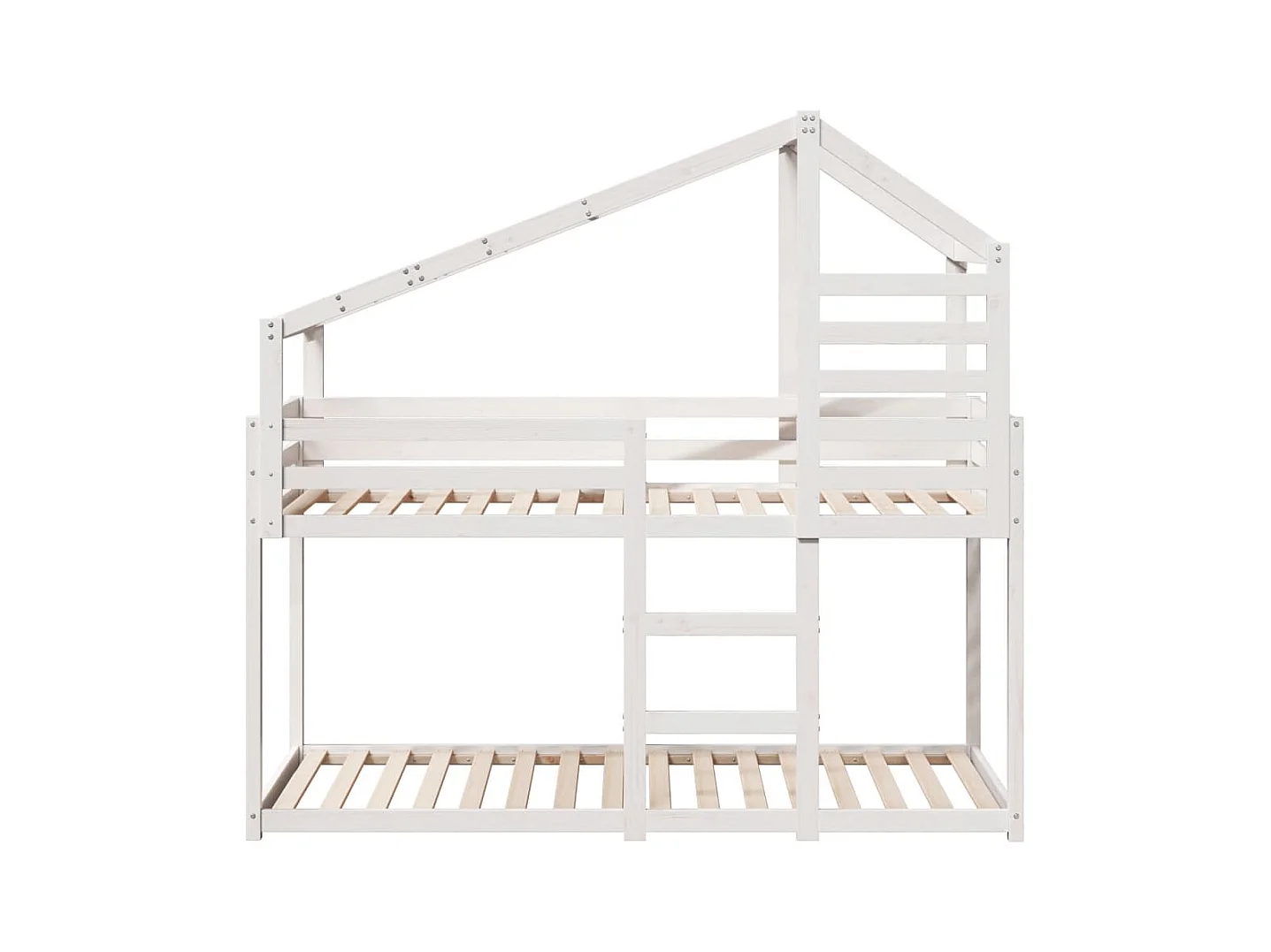 Lit superposé sans matelas blanc 90x200 cm bois de pin massif