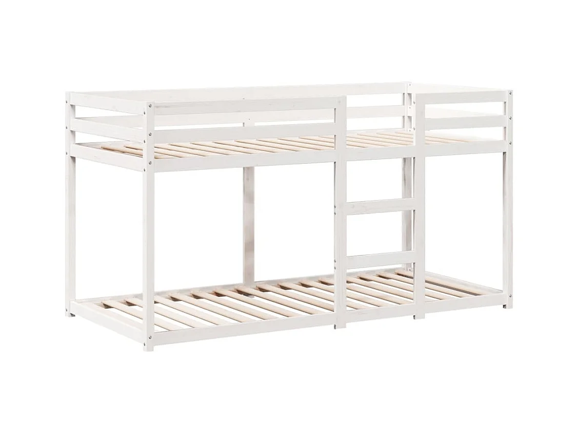 Lit superposé sans matelas blanc 90x200 cm bois de pin massif