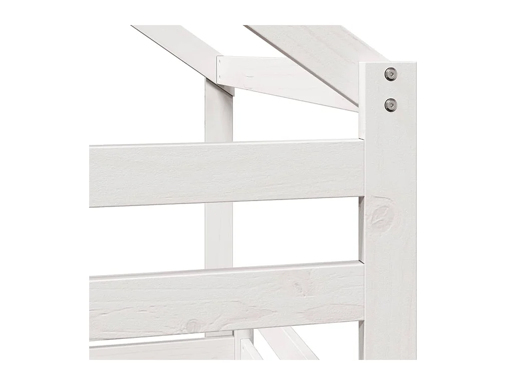 Lit superposé sans matelas blanc 90x200 cm bois de pin massif