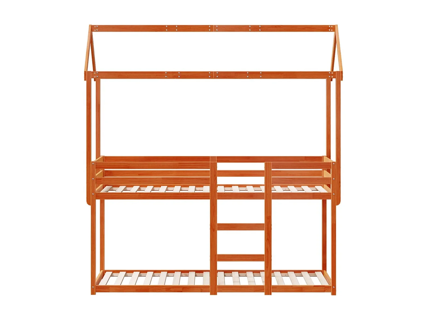 Lit superposé sans matelas cire marron 90x190 cm pin massif