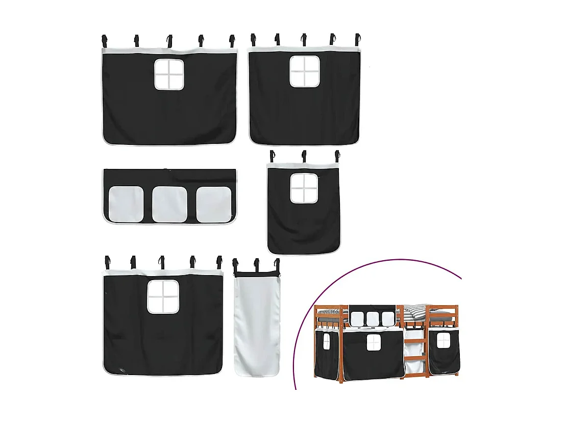 Lit superposé sans matelas 80x200 cm bois de pin massif