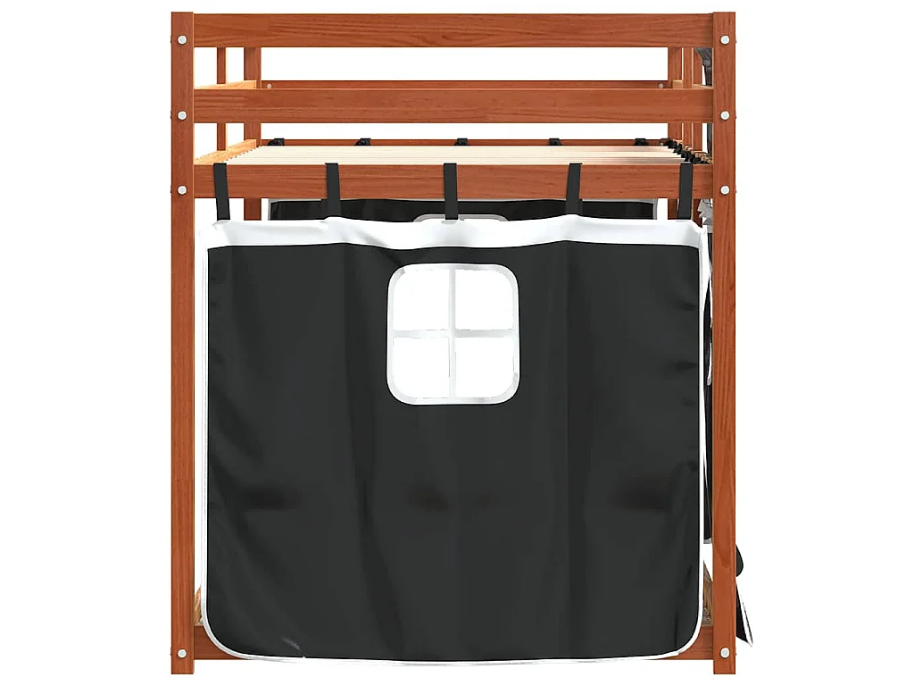 Letto a Castello senza Materasso Bianco e Nero 80x200cm in Pino