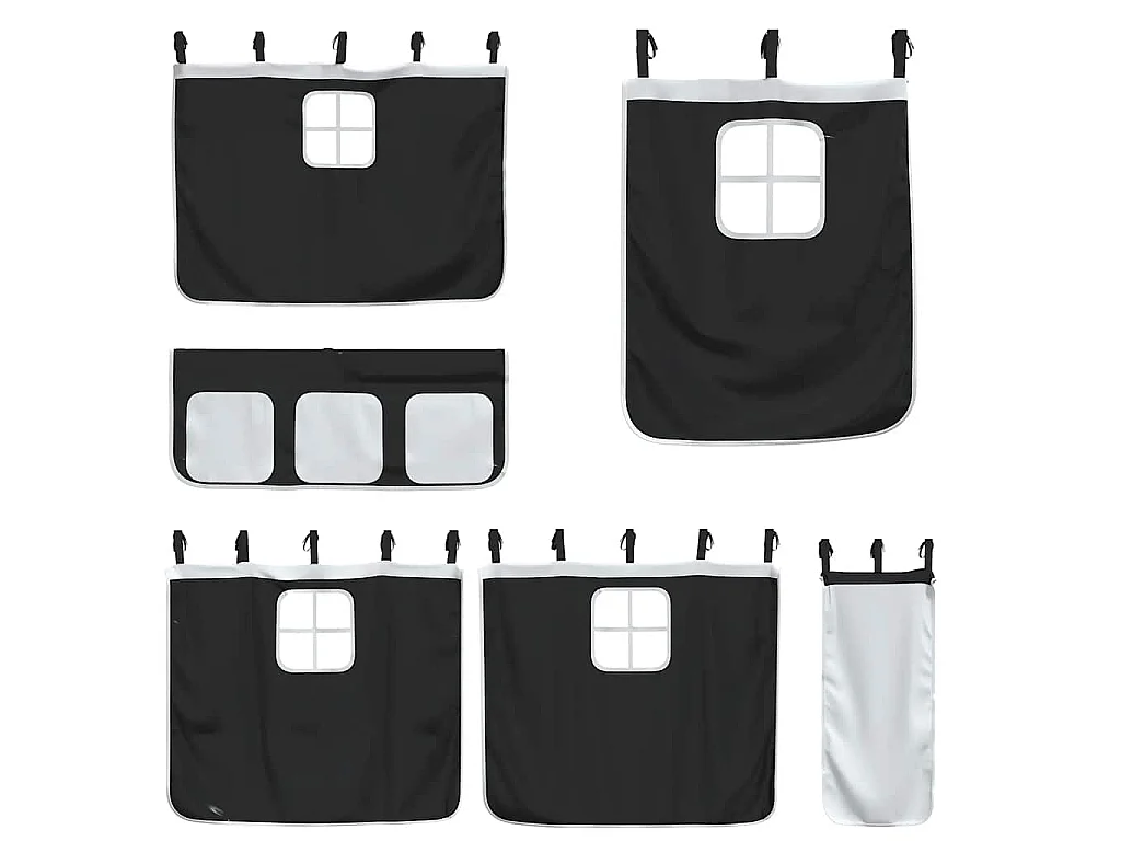 Letto a Castello senza Materasso Bianco e Nero 80x200cm in Pino