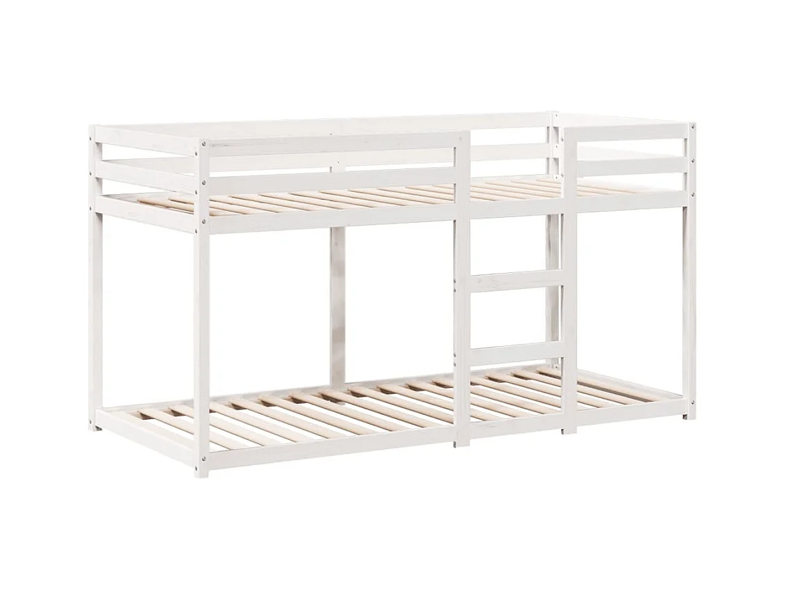 Lit superposé sans matelas blanc 80x200 cm bois de pin massif