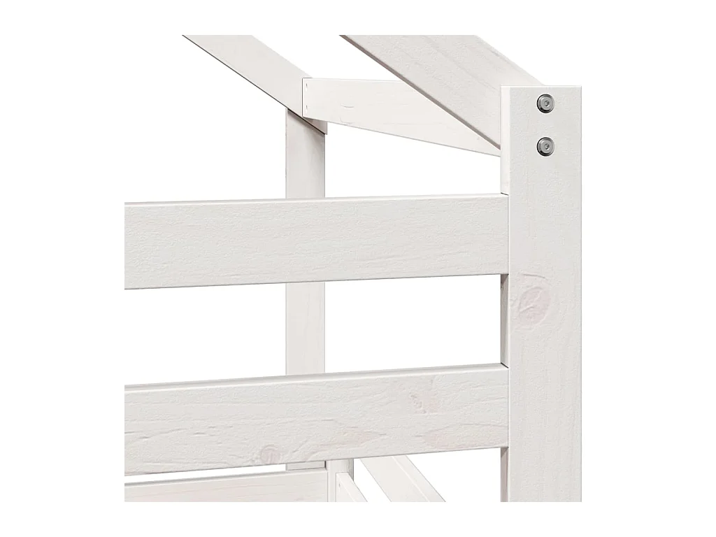 Lit superposé sans matelas blanc 80x200 cm bois de pin massif