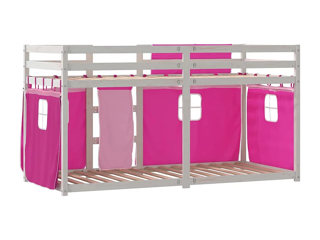 Lit superposé sans matelas rose 80x200 cm bois de pin massif