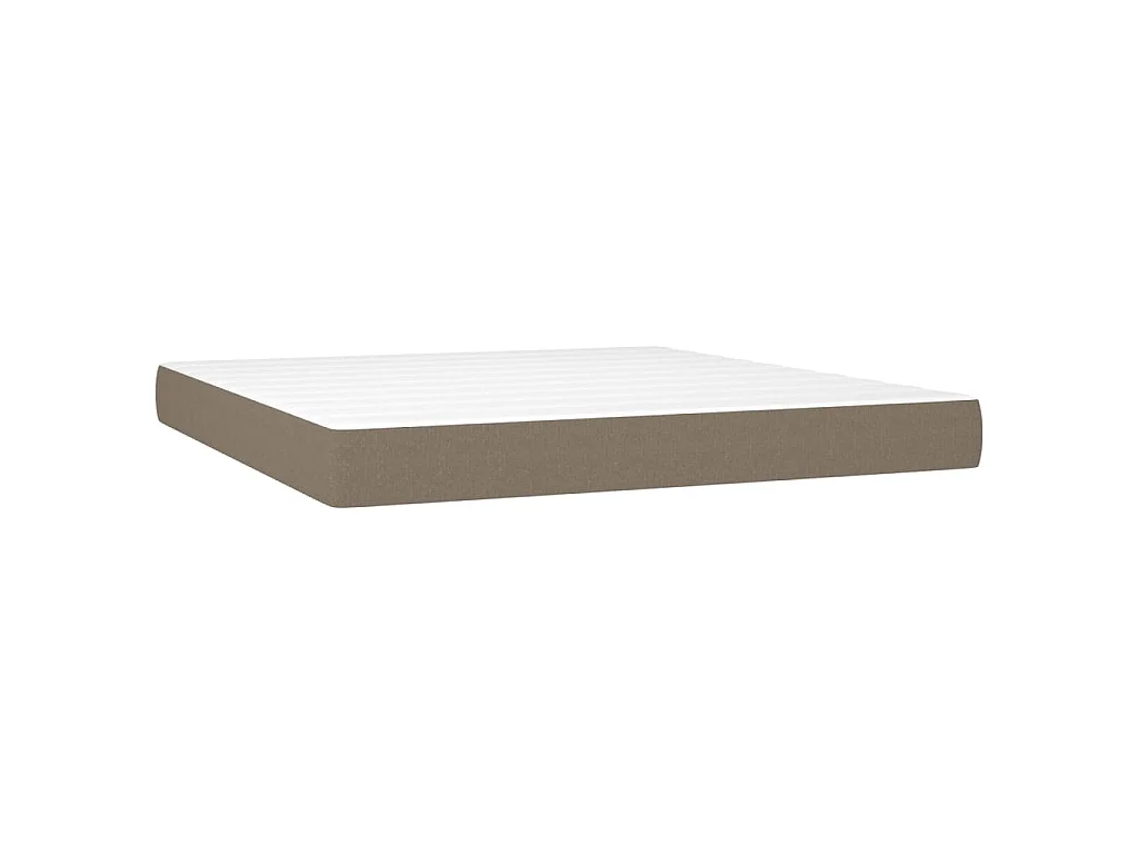 Boxspring met matras en LED stof taupe 180x200 cm