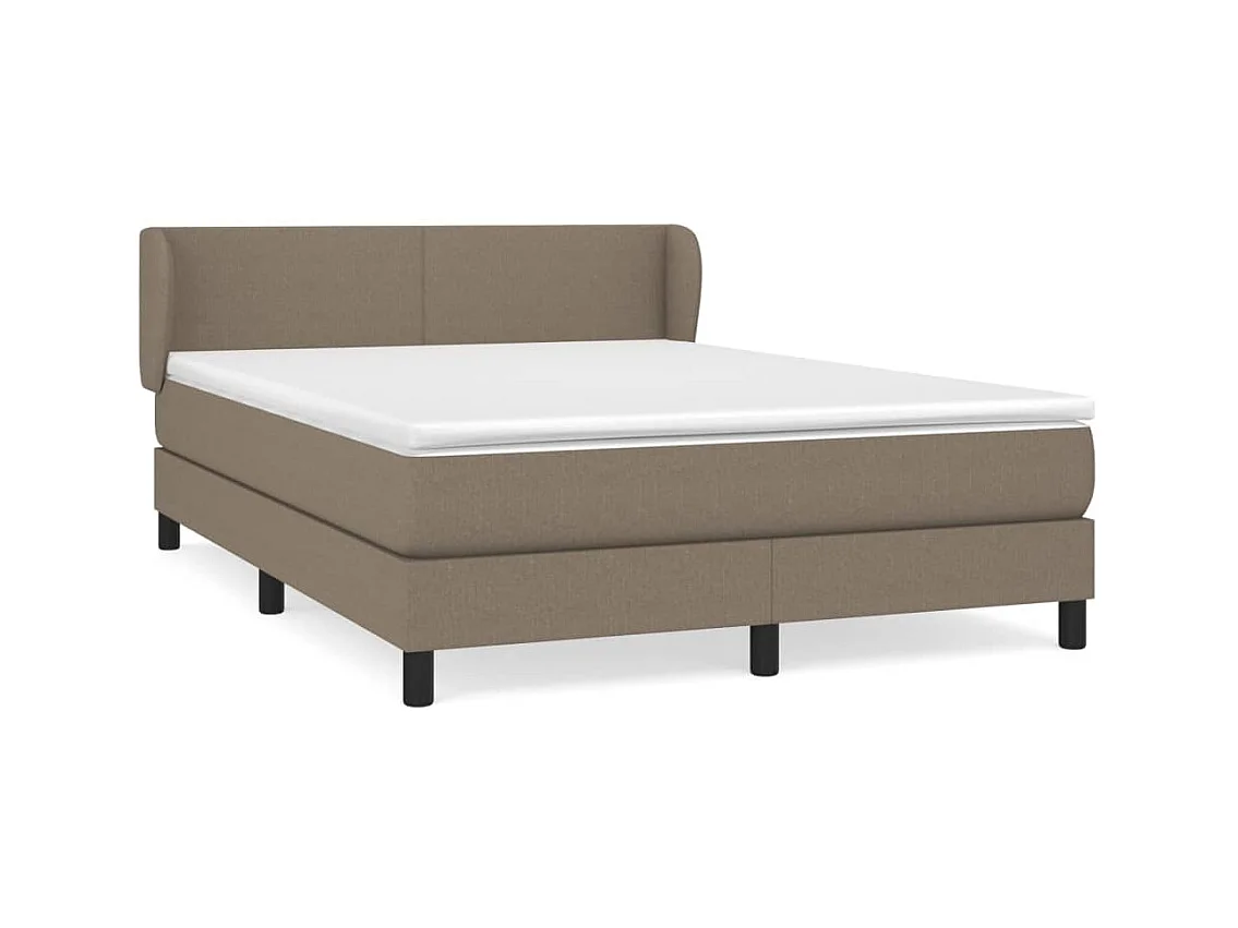 Sommier à lattes de lit avec matelas Taupe 140x200 cm Tissu