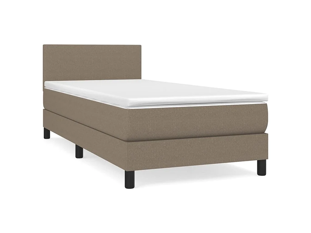 Sommier à lattes de lit avec matelas Taupe 90x200 cm Tissu