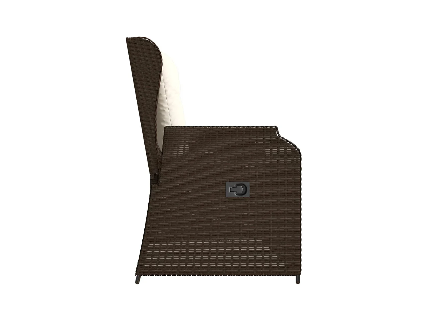 Banc inclinable de jardin avec coussins marron résine tressée