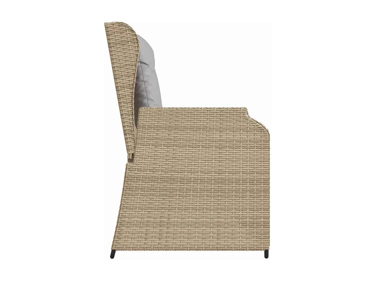 Banc inclinable de jardin avec coussins beige résine tressée