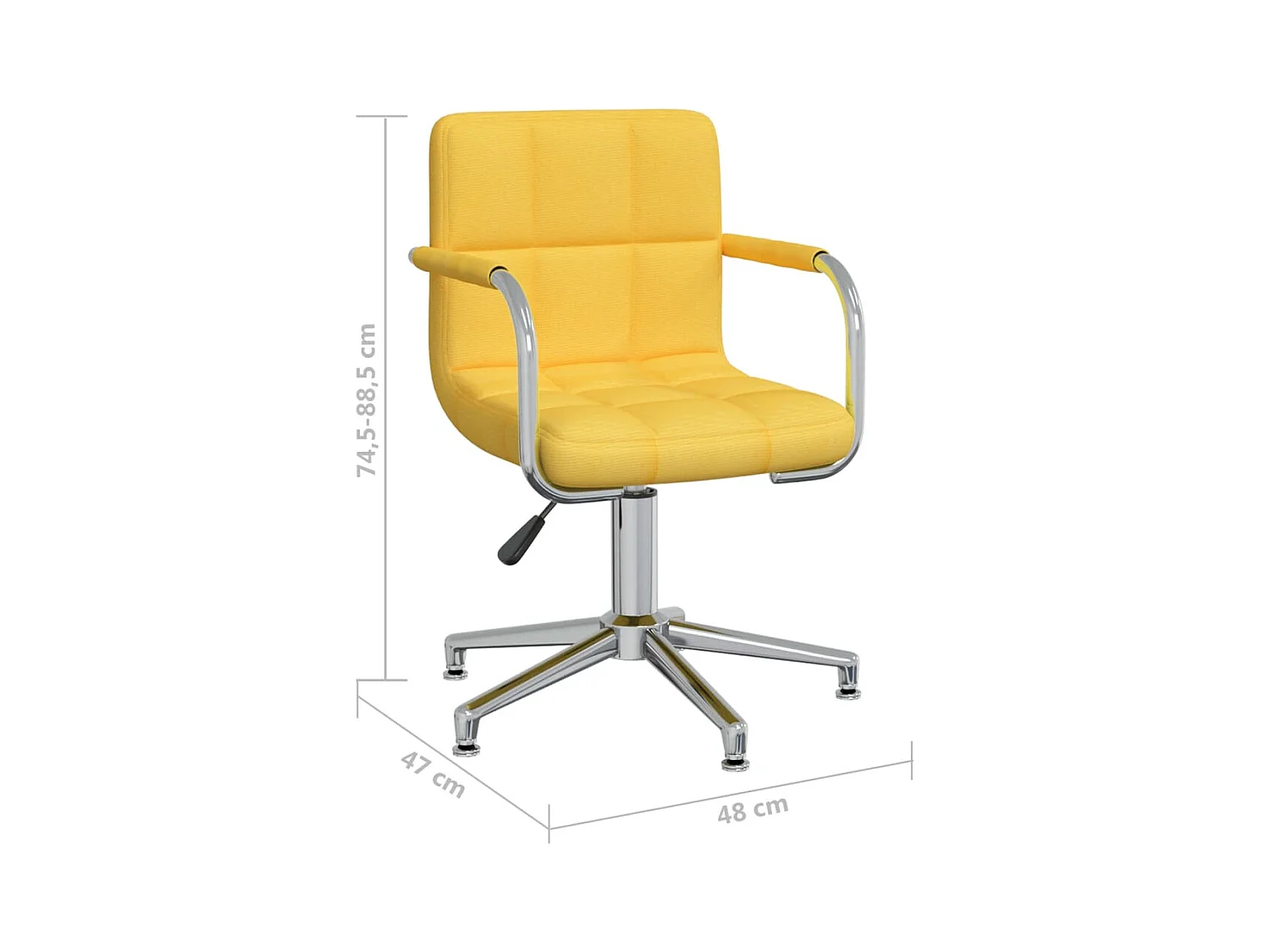 Chaise pivotante de salle à manger Jaune moutarde Tissu