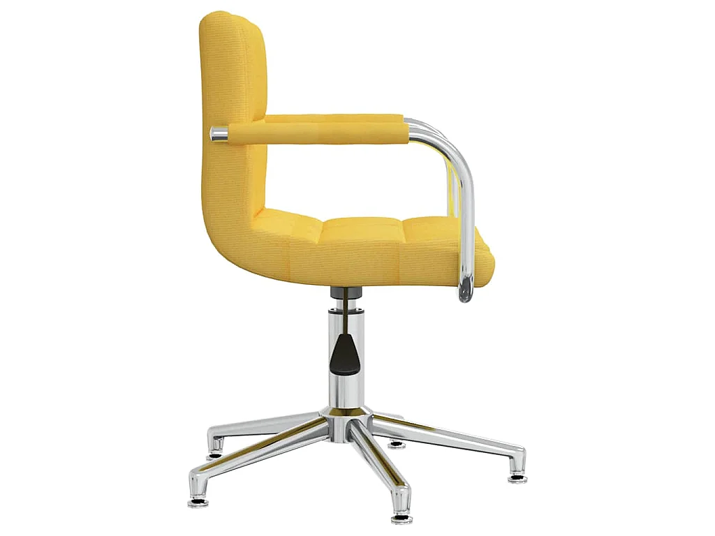 Chaise pivotante de salle à manger Jaune moutarde Tissu