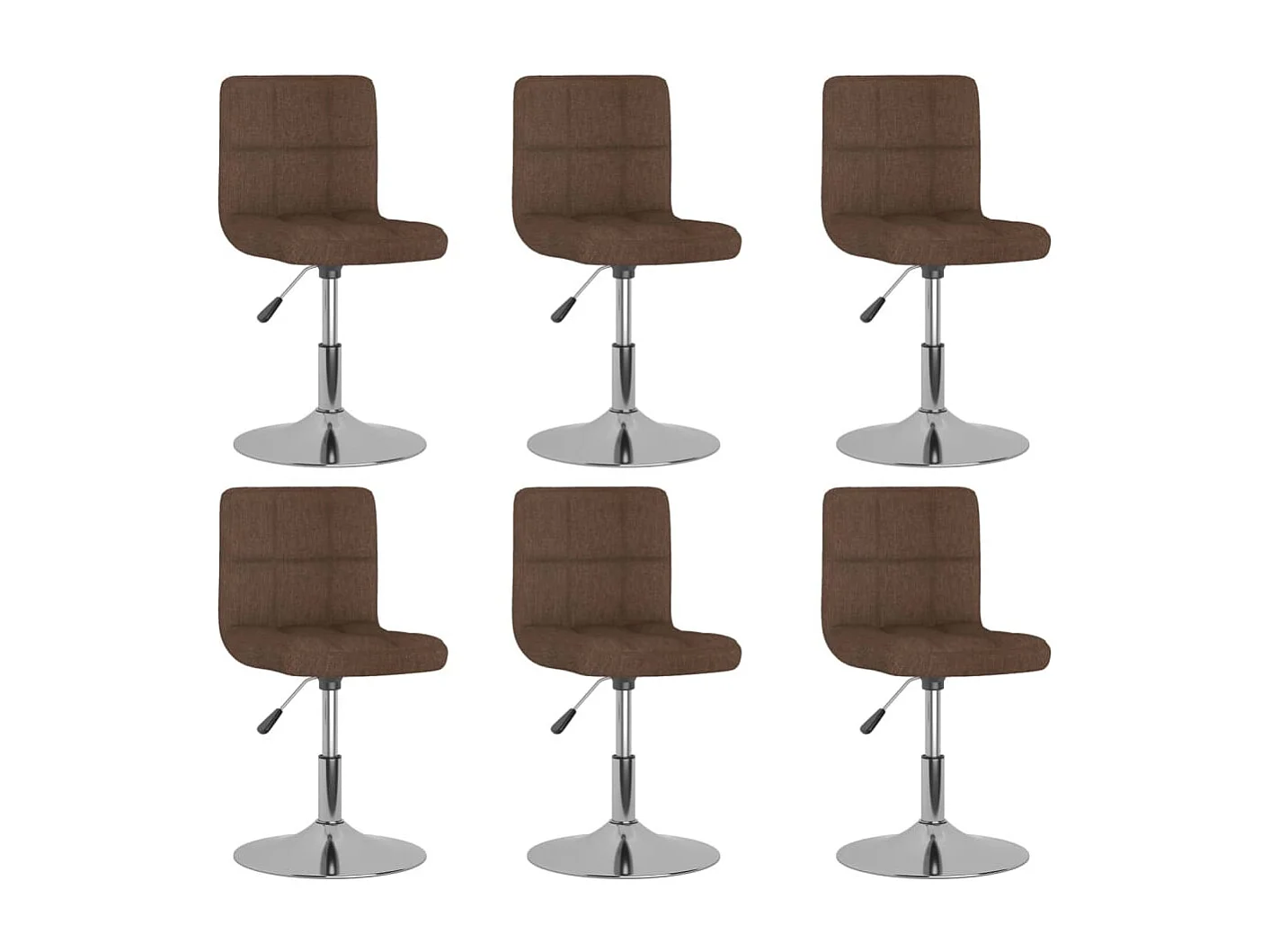 Chaises pivotantes à manger lot de 6 marron tissu