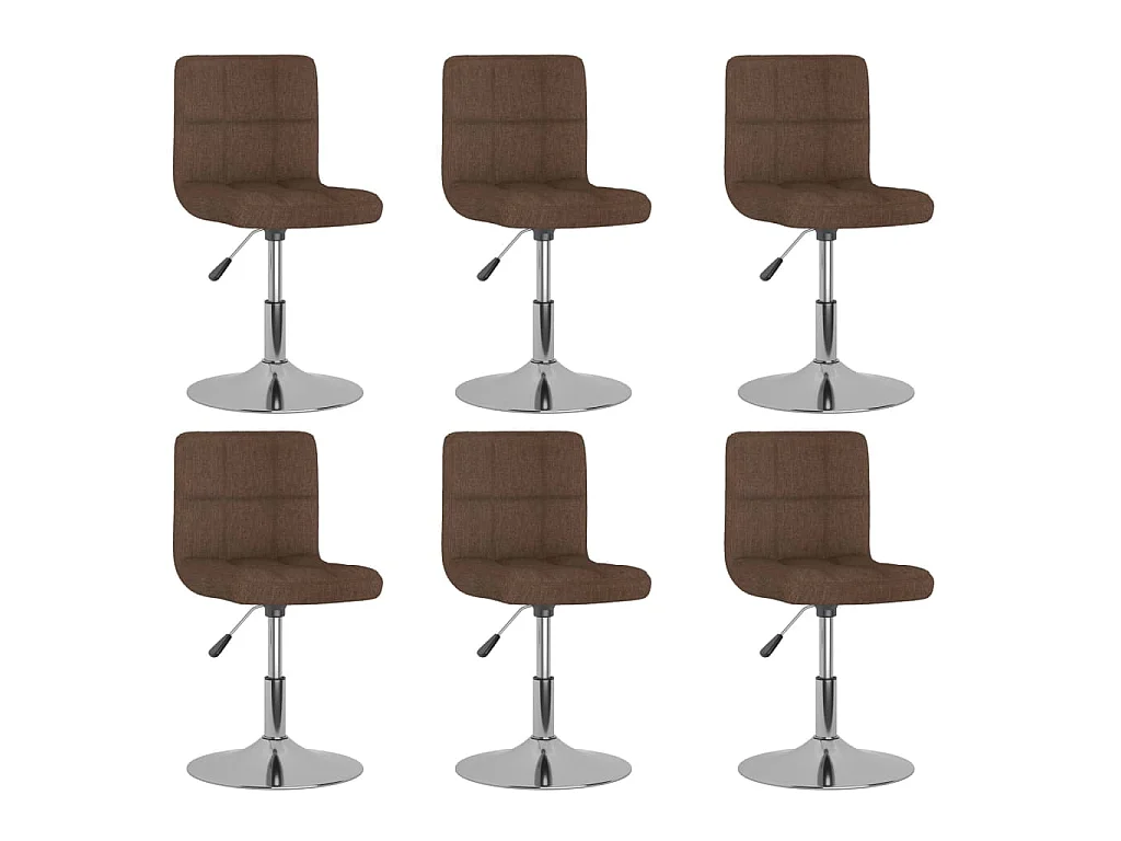 Chaises pivotantes à manger lot de 6 marron tissu