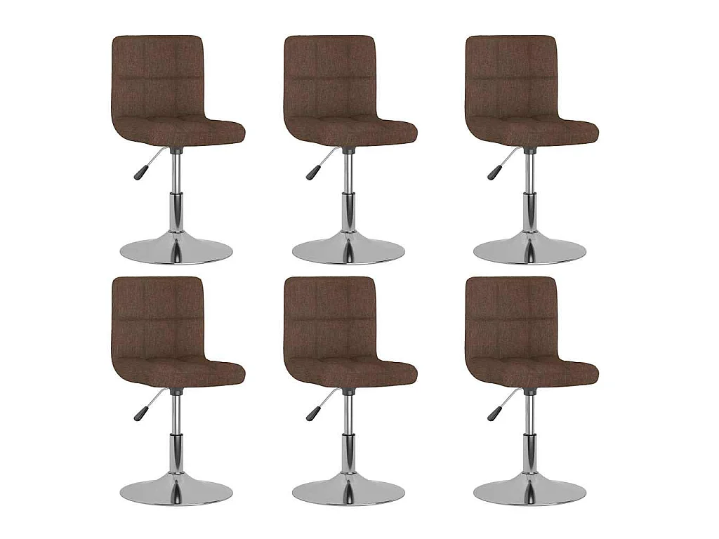 Chaises pivotantes à manger lot de 6 marron tissu