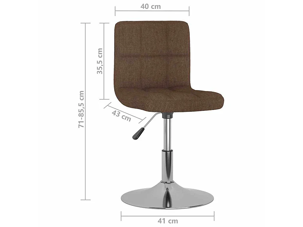 Chaises pivotantes à manger lot de 6 marron tissu
