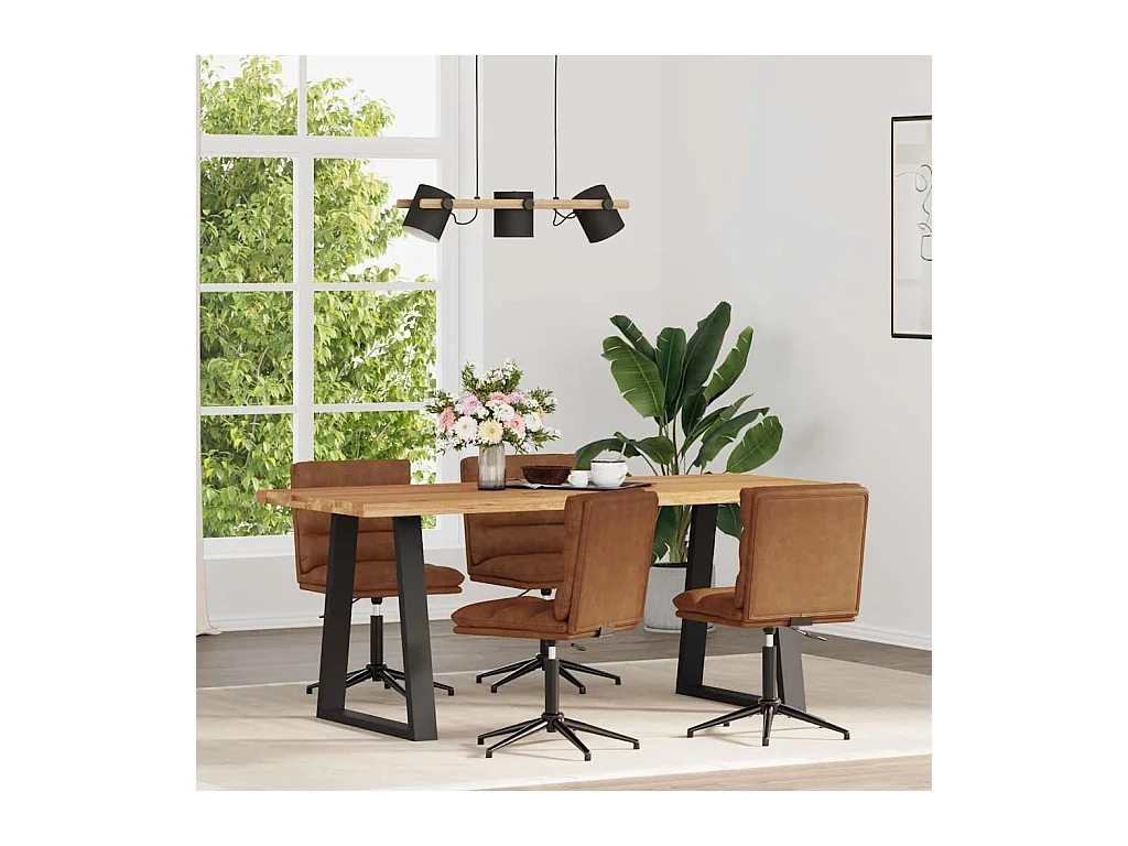 Eetkamerstoelen 4 st kunstleer bruin