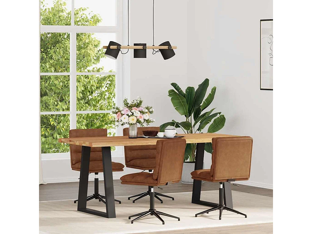 Cadeiras de jantar 4 pcs couro artificial castanho