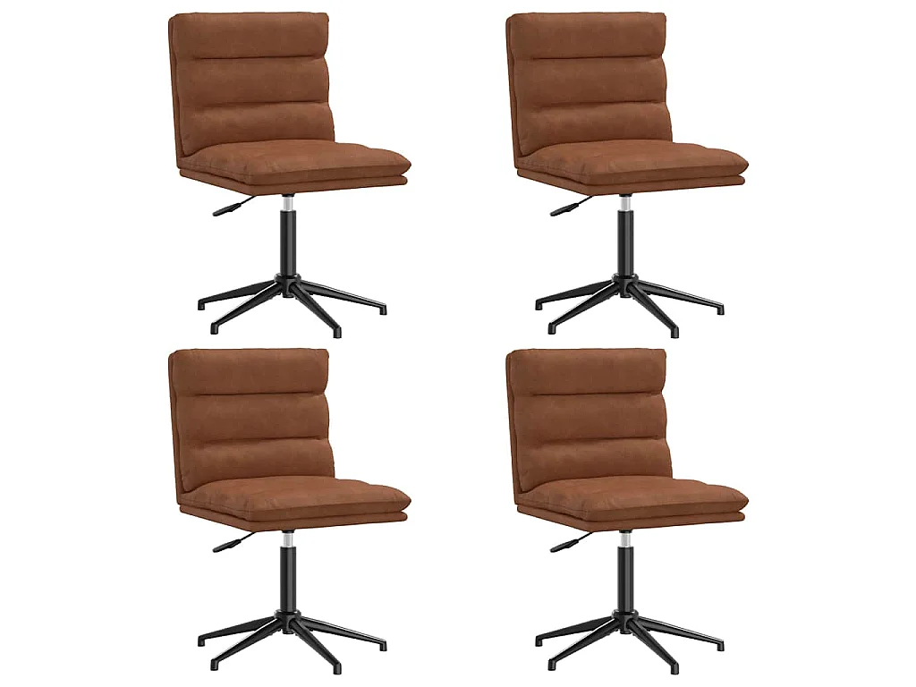 Cadeiras de jantar 4 pcs couro artificial castanho
